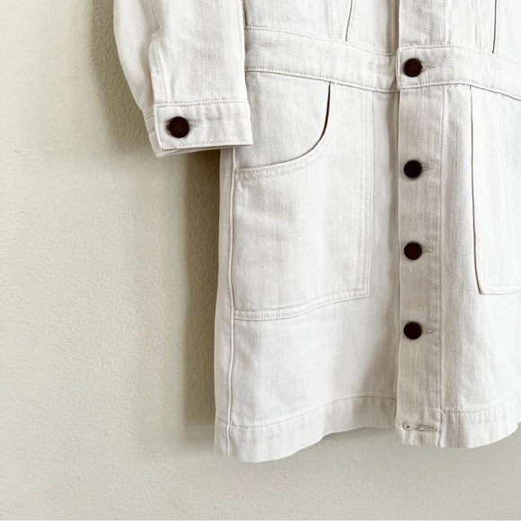 New GWYN Natural Jean Jacket Dress in Beige - Picture 13 of 14